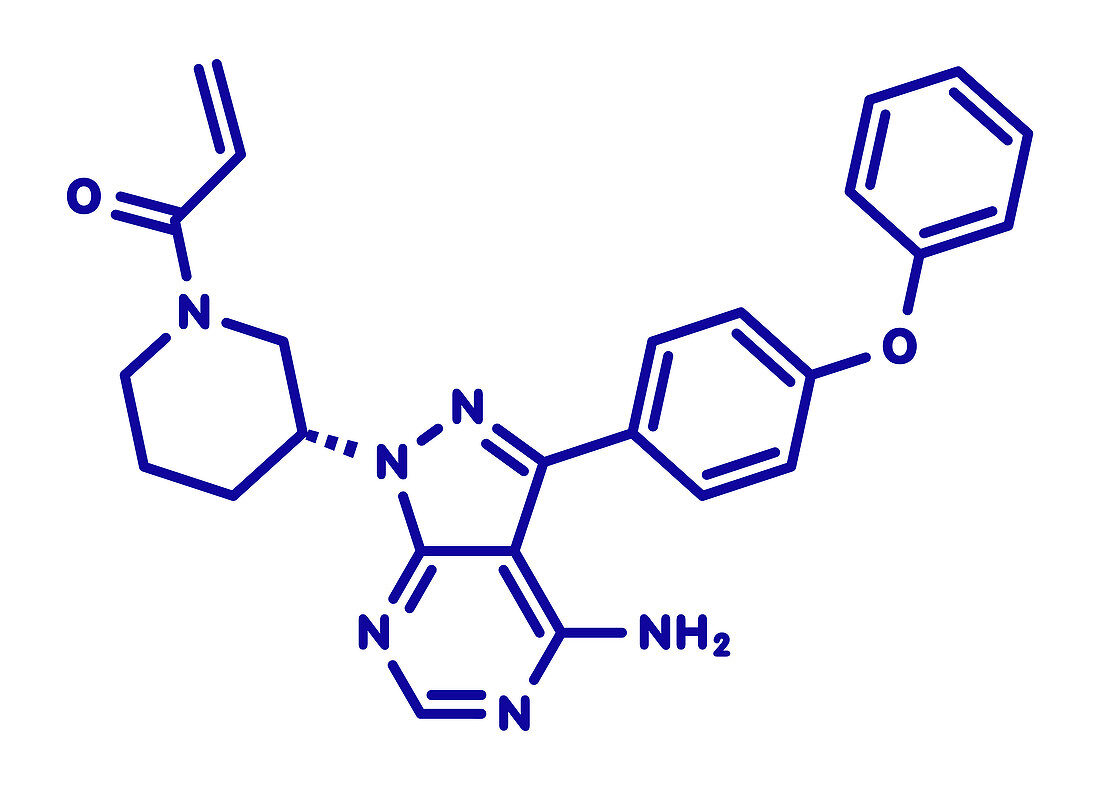 Ibrutinib cancer drug molecule