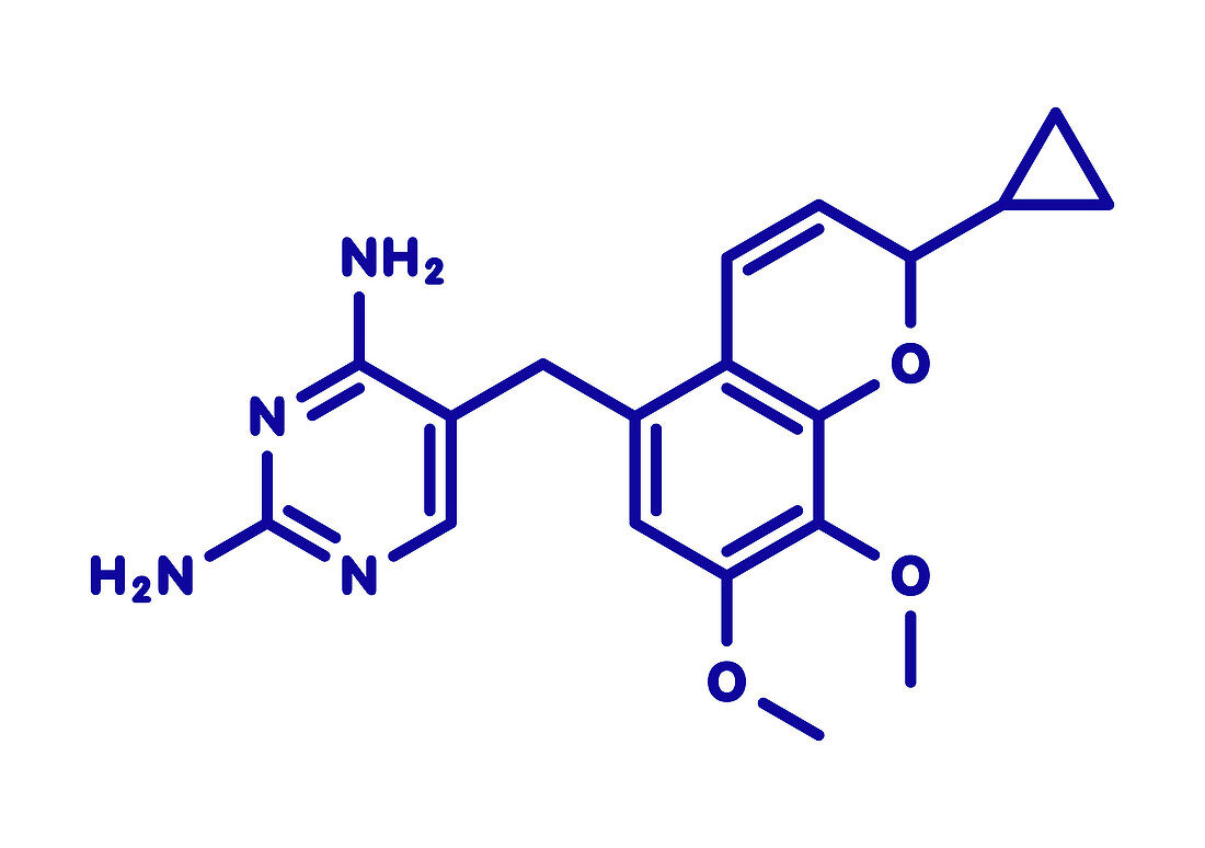 Iclaprim antibiotic drug molecule