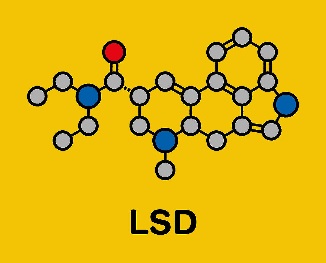 LSD psychedelic drug molecule