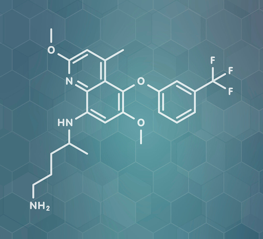 Tafenoquine malaria drug molecule