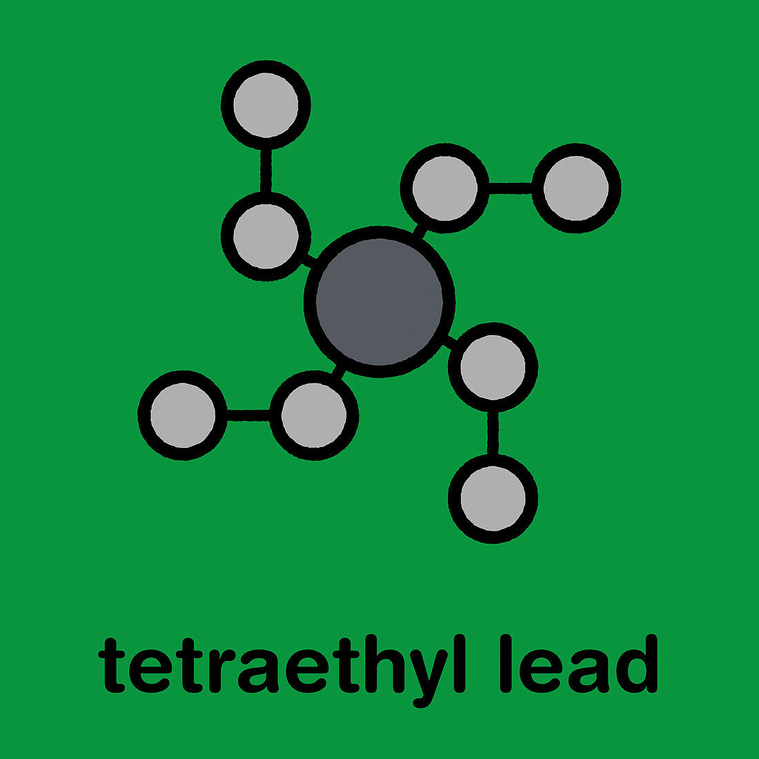 Tetraethyllead gasoline octane booster molecule