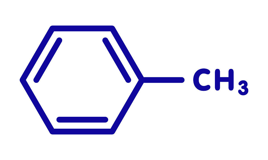 Toluene chemical solvent molecule