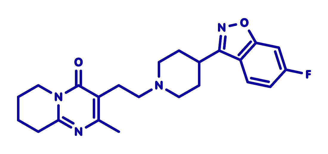 Risperidone antipsychotic drug molecule