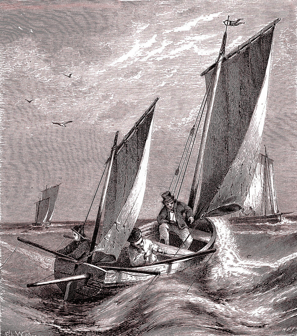 Mackerel fishing, 19th century