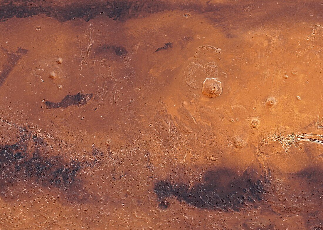 Volcanoes, Mars, illustration