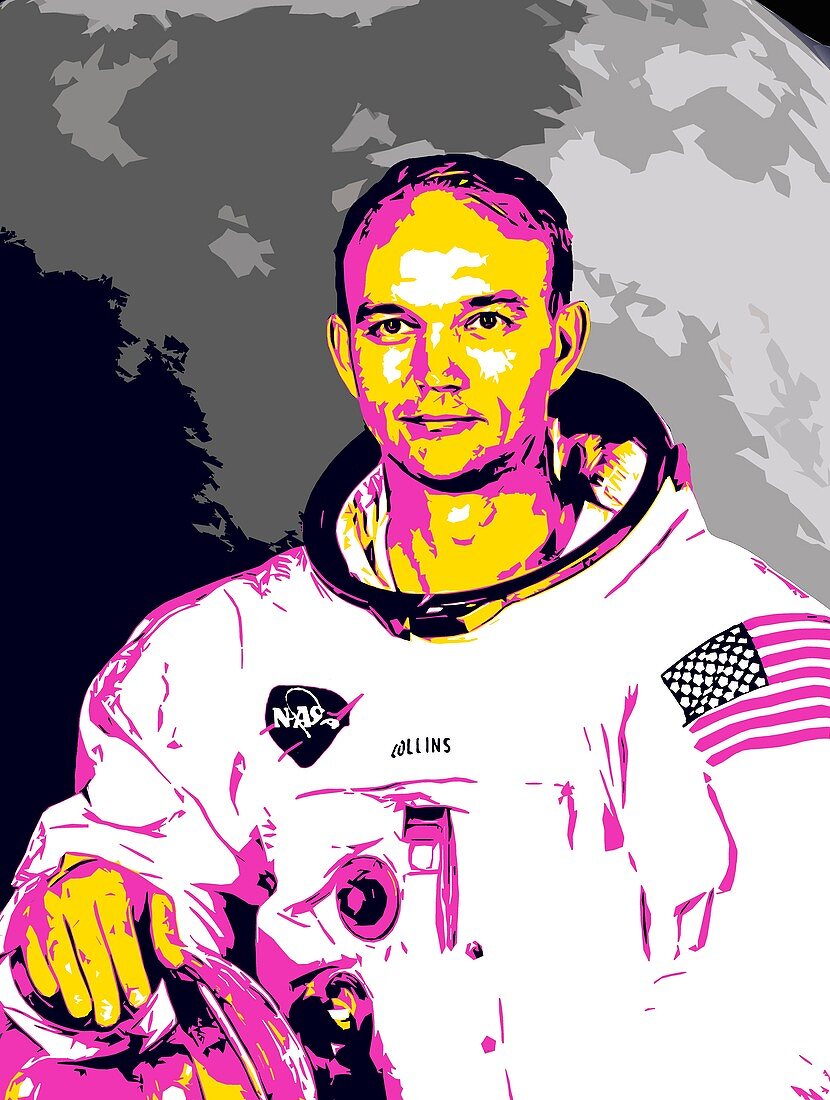 Michael Collins, Apollo 11 astronaut, illustration