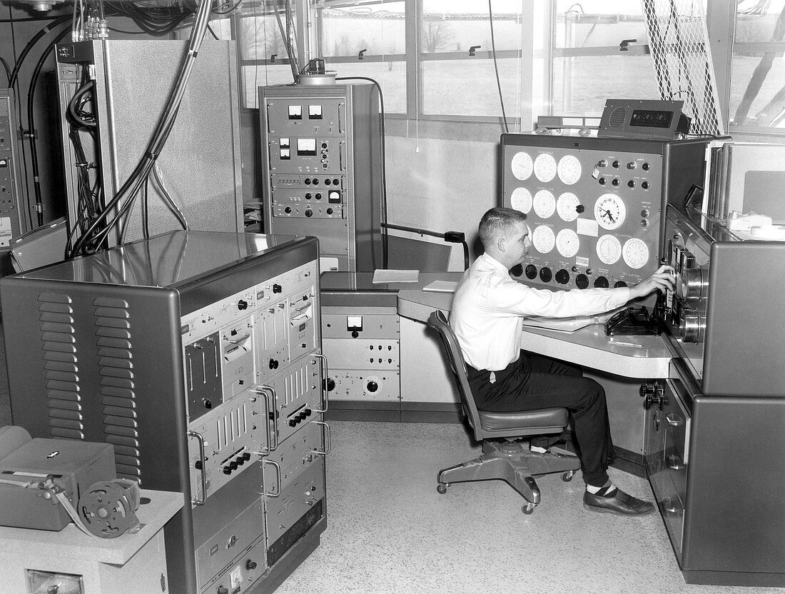 Tatel radio telescope control room, 1960s