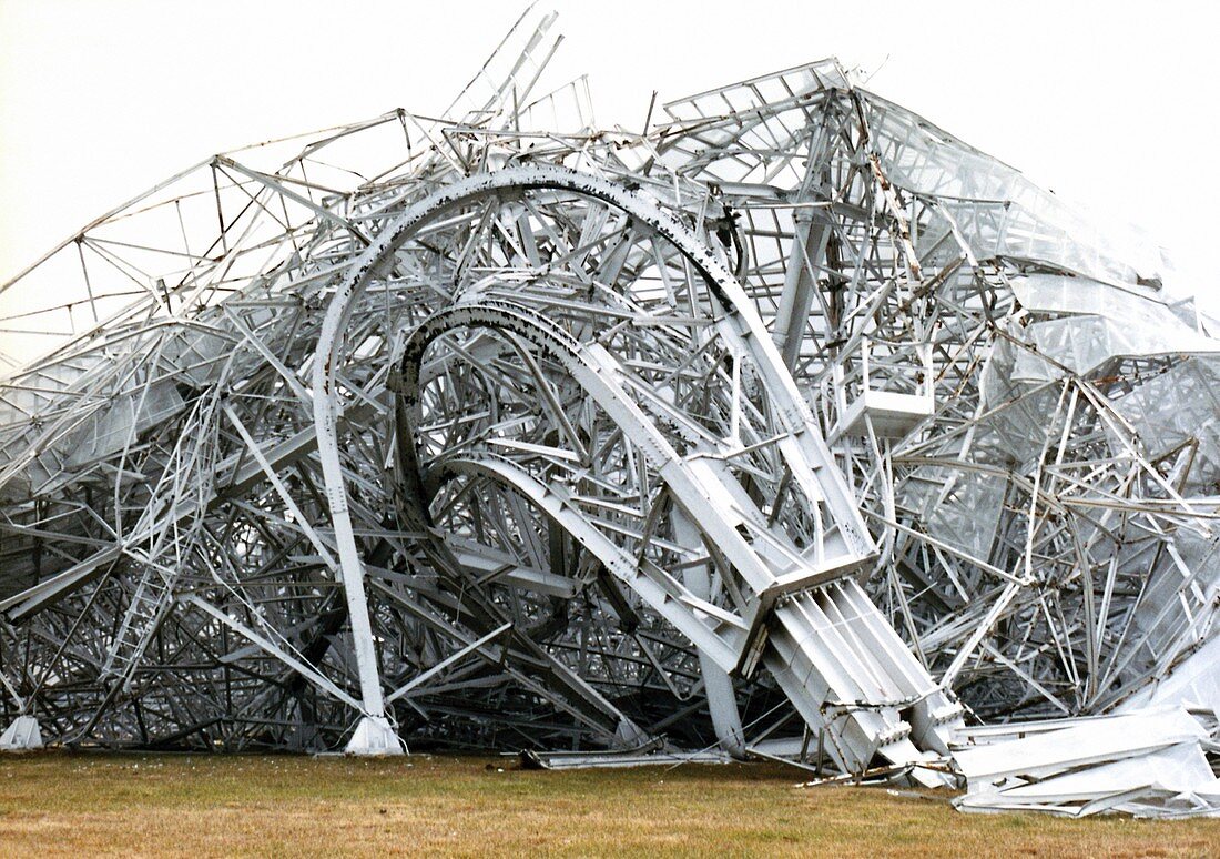Collapsed 300-foot Green Bank radio telescope, 1988