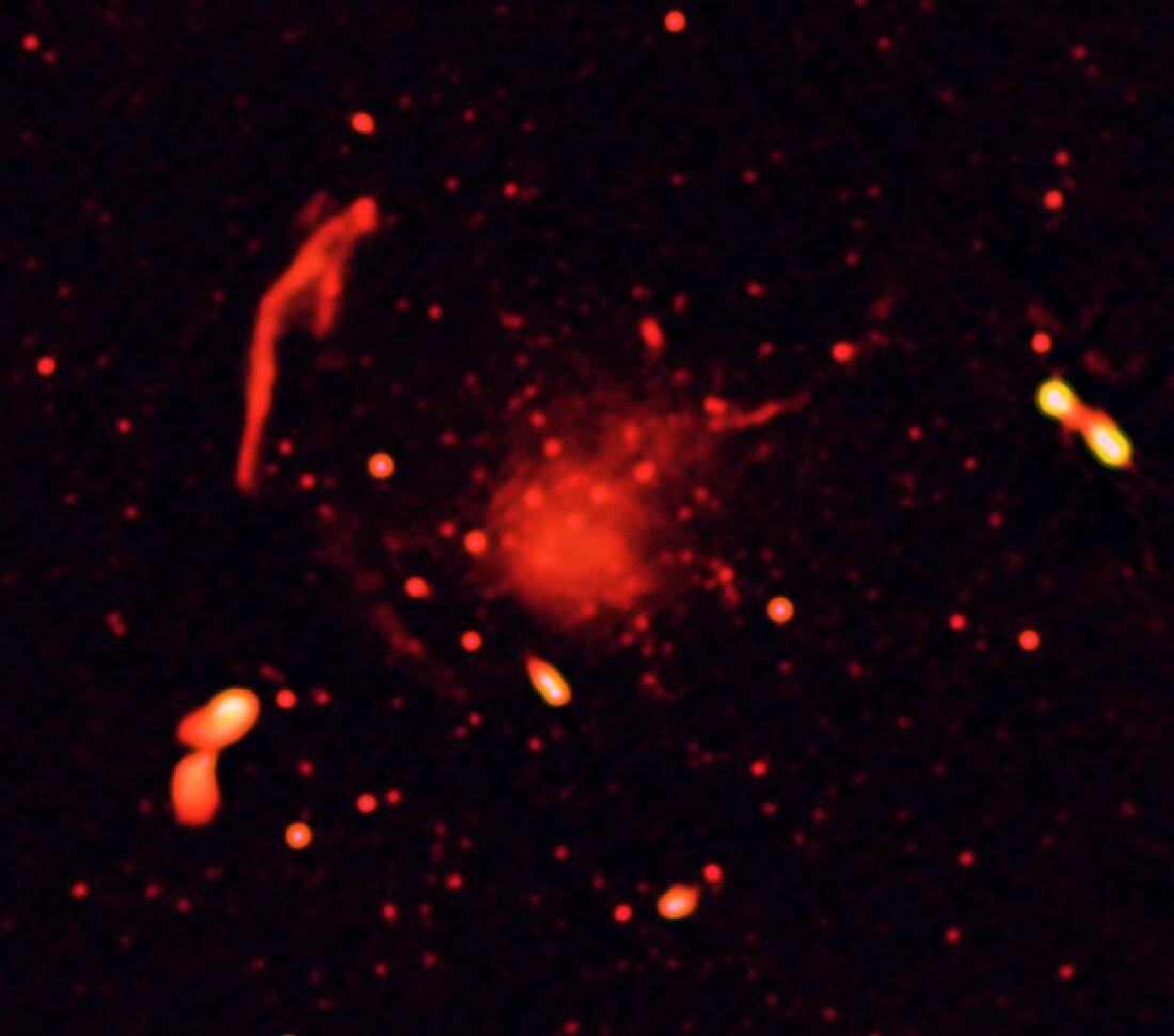 Abell 2744 galaxy cluster, radio image