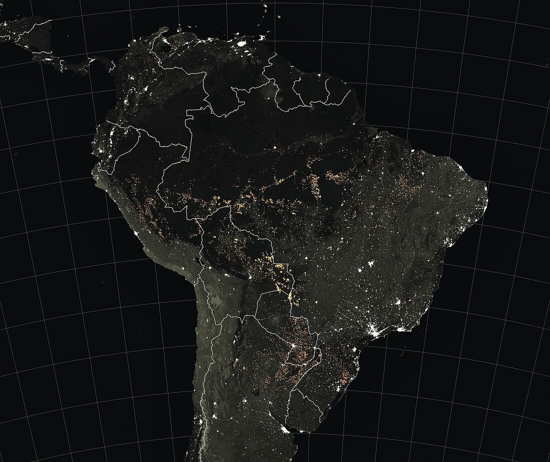 Amazon fire detections using satellite data, August 2019