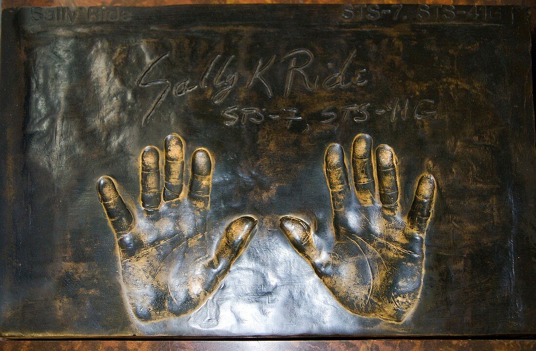 Sally Ride handprints.