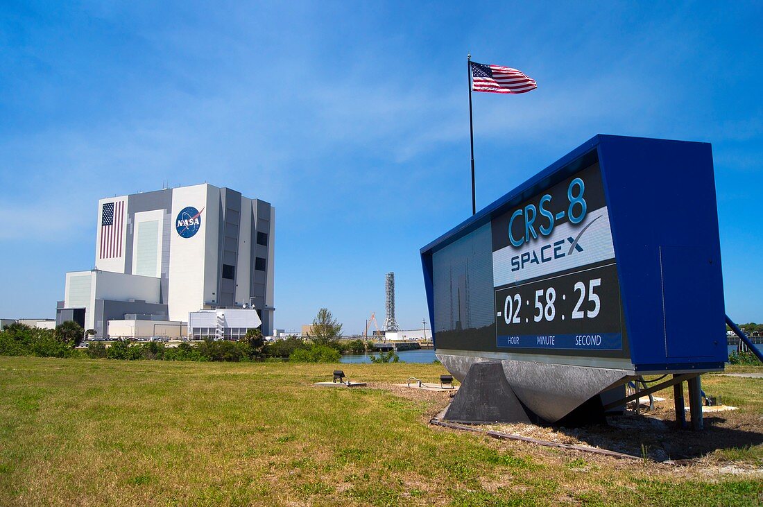 Countdown clock at Kennedy Space Center.