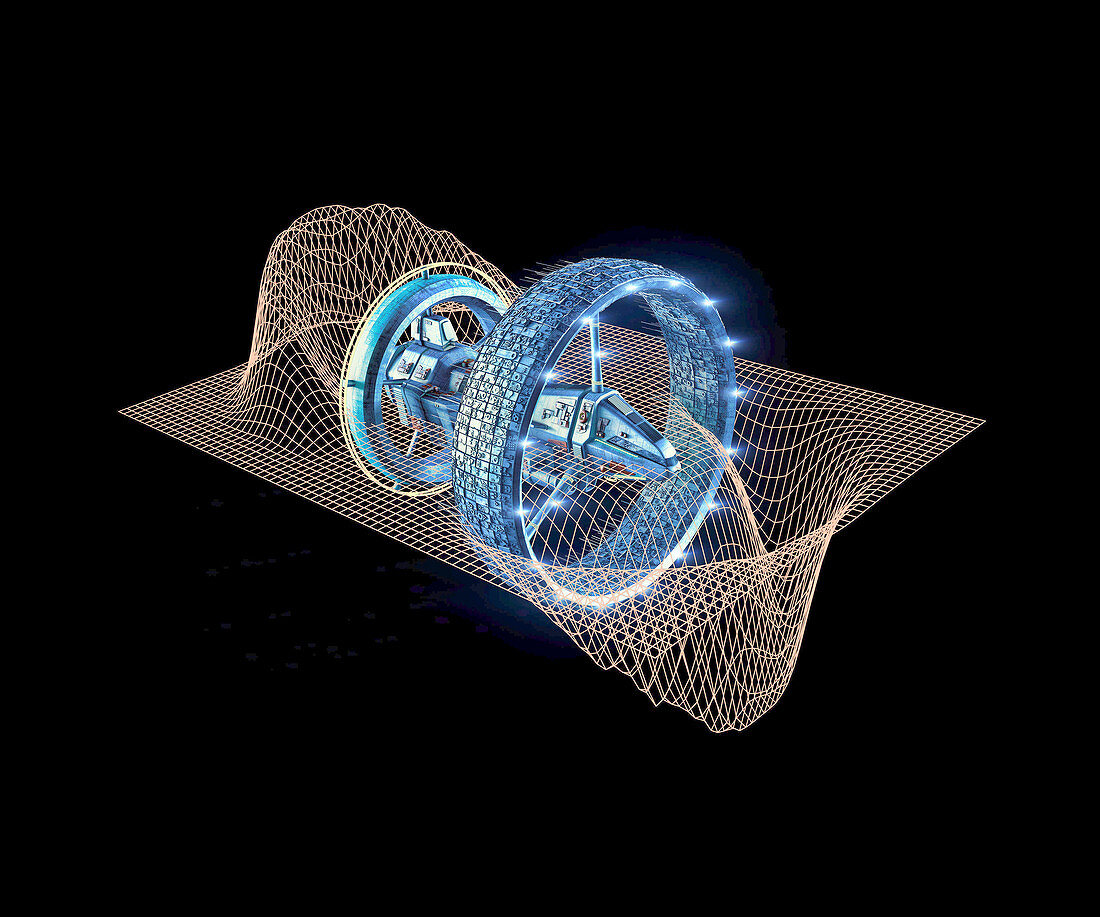 Warp drive spacecraft, illustration