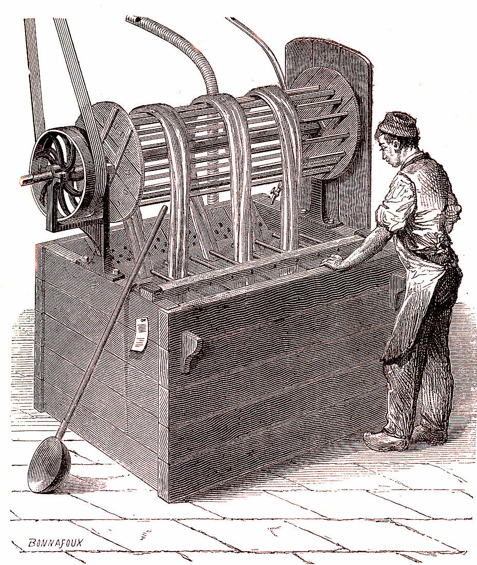 Textile dyeing machine, 19th century
