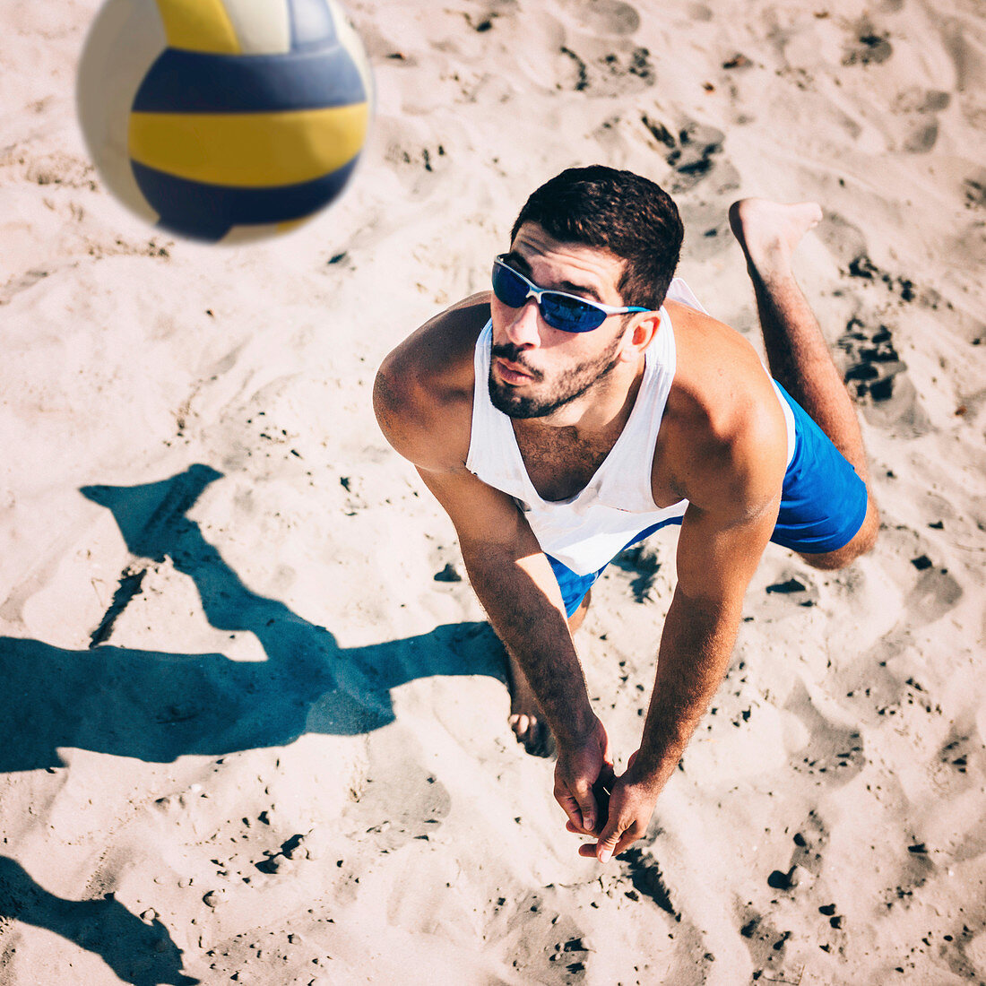 Beach volleyball service