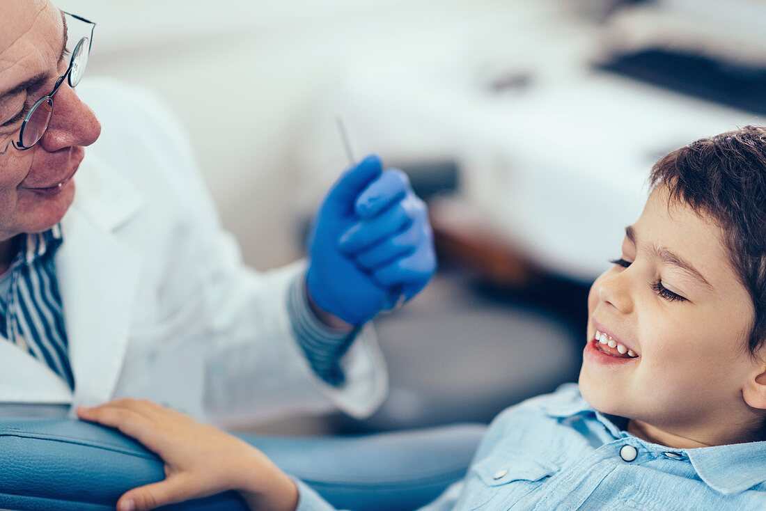 Young boy having dental check-up