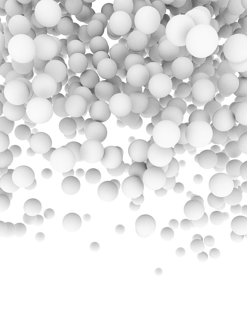 Abstract white spheres, illustration