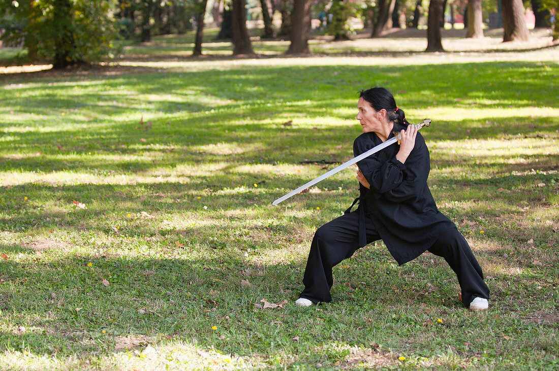 Martial arts sword practice