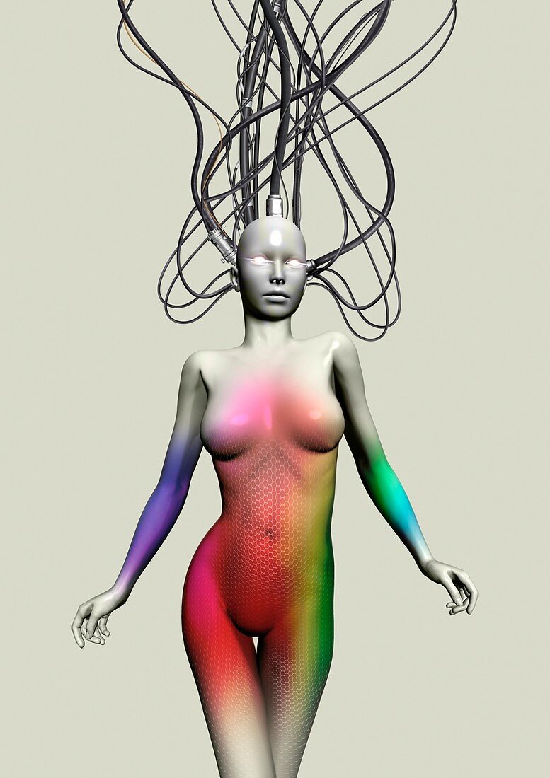 Female android, illustration