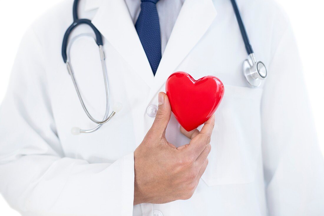 Doctor holding heart shape