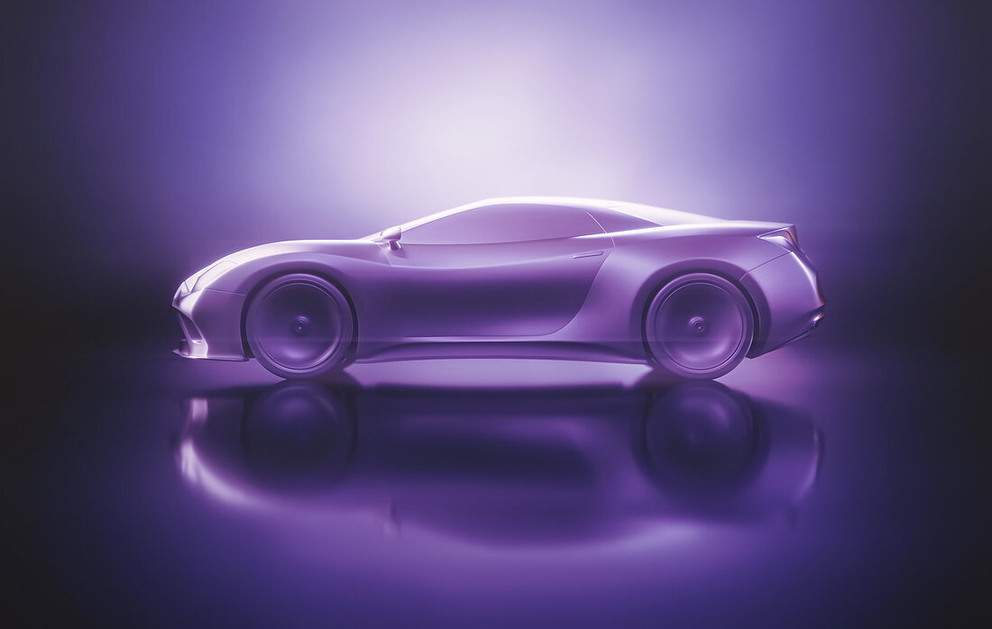 Aerodynamic sports car, illustration