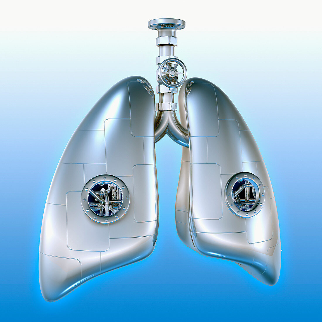 Mechanical lungs, illustration