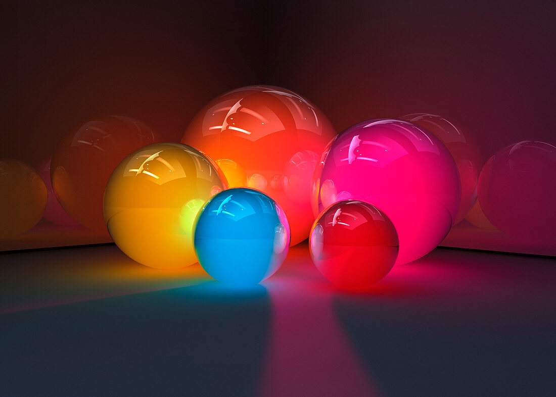 Glowing spheres, illustration