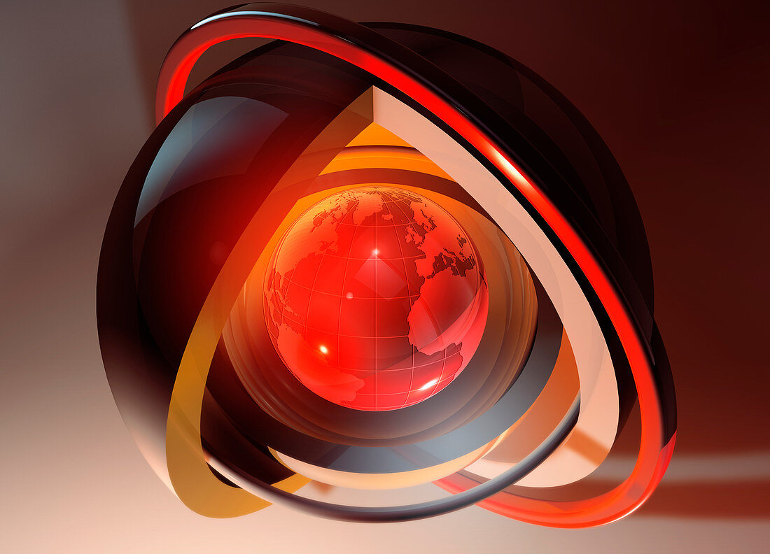 Cross-section of sphere, illustration
