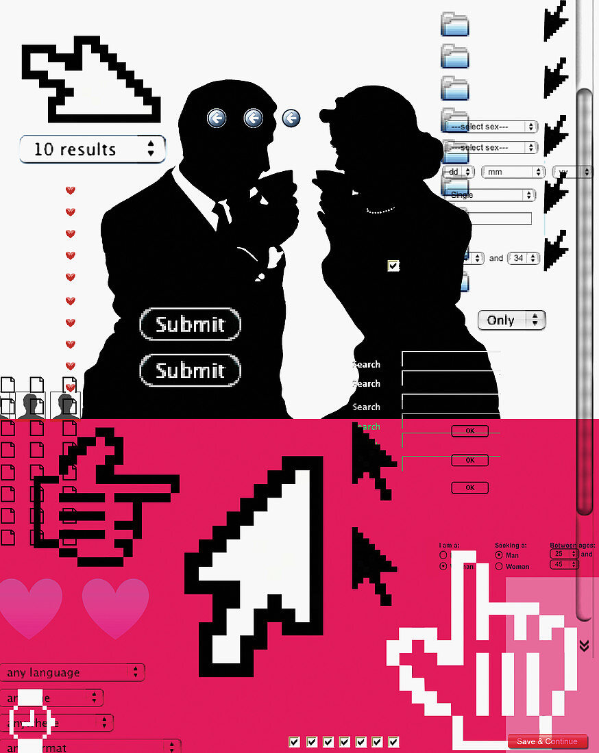 Internet dating, conceptual illustration