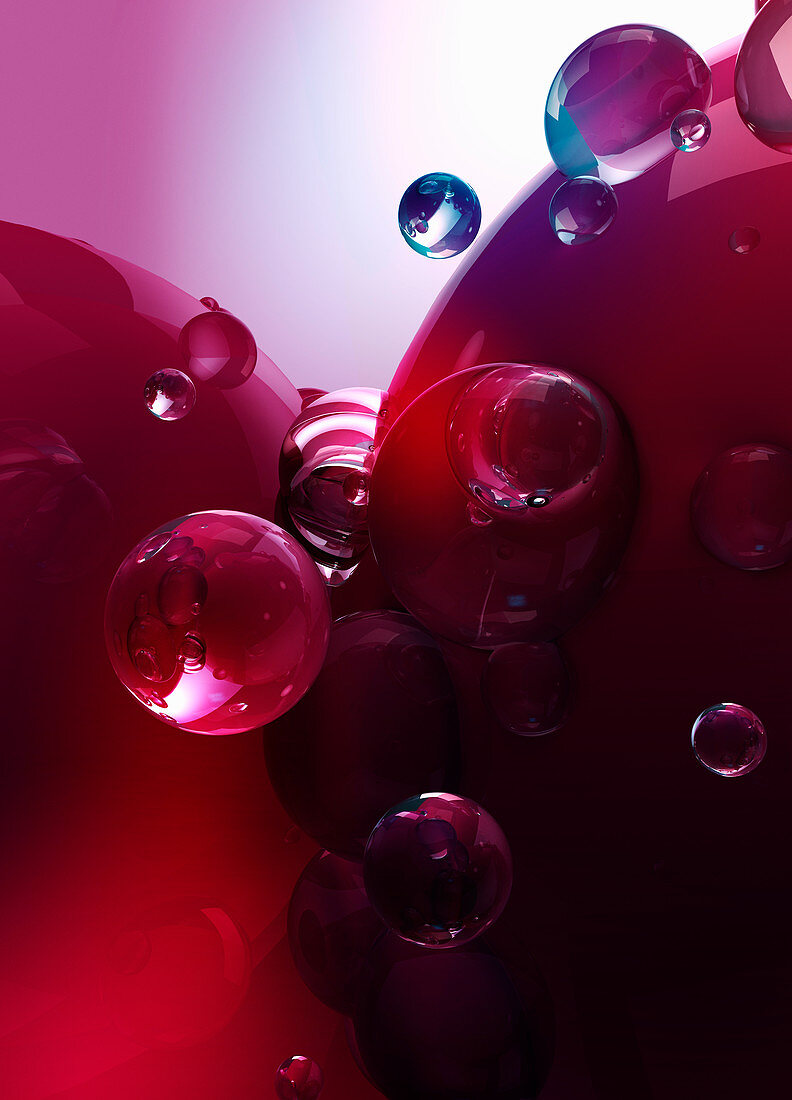 Red bubbles, illustration