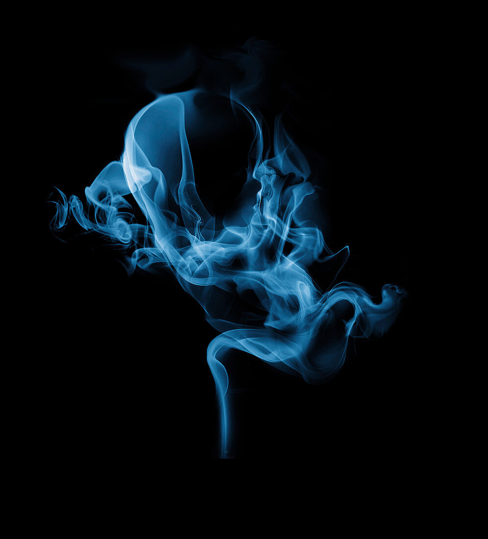 Swirling smoke in shape of foetus, illustration