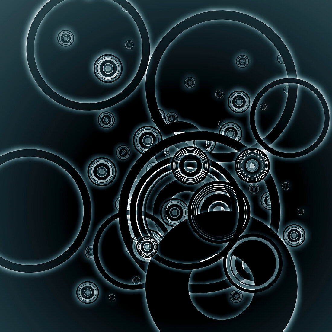 Negative image of concentric circle pattern, illustration