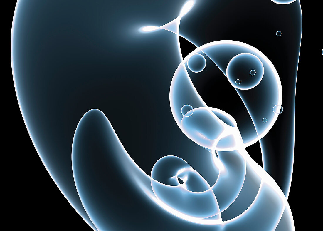 Abstract pattern of circles and curves, illustration