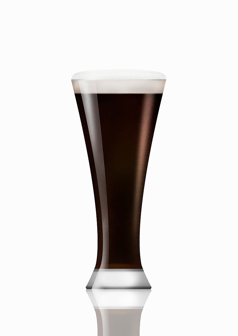 Glass of stout beer, illustration
