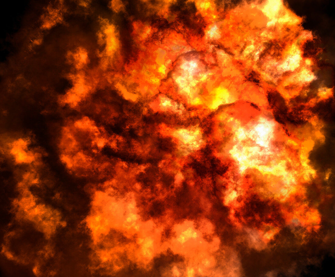 Fiery explosion, illustration