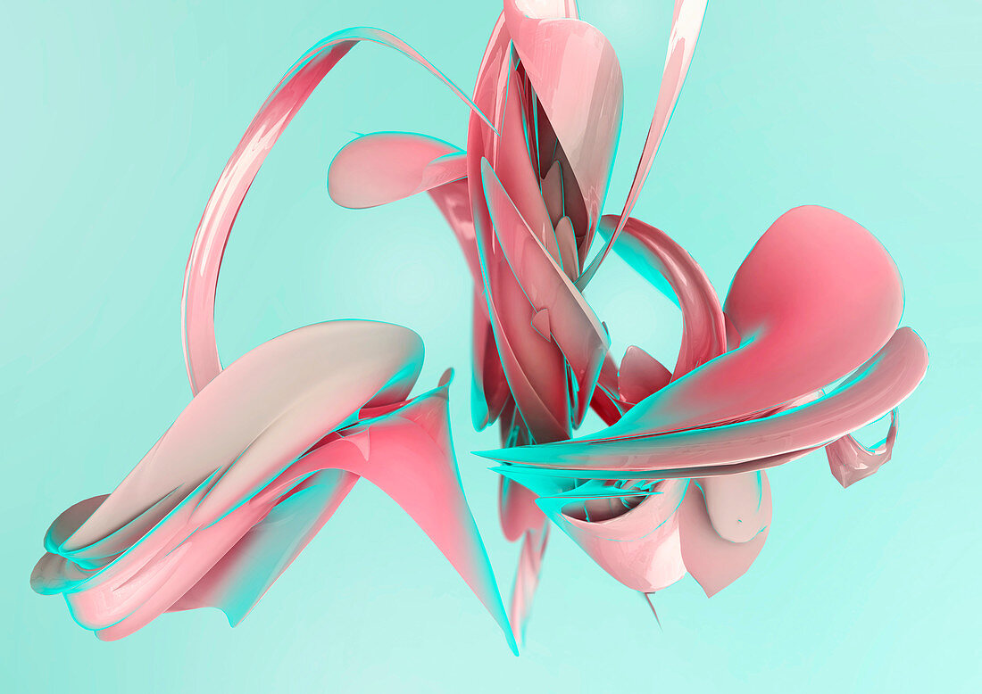 Abstract pink swirling shapes, illustration