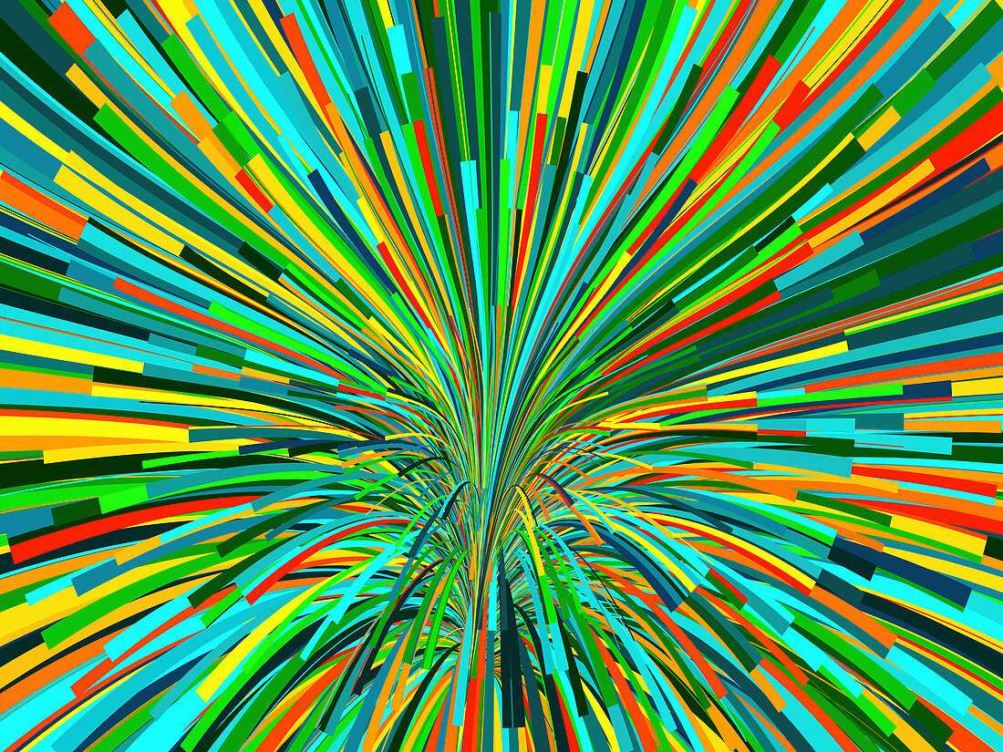 Abstract fan shape with rainbow colours, illustration