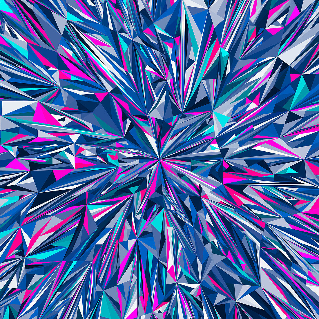 Vibrant angular blue and pink abstract pattern, illustration