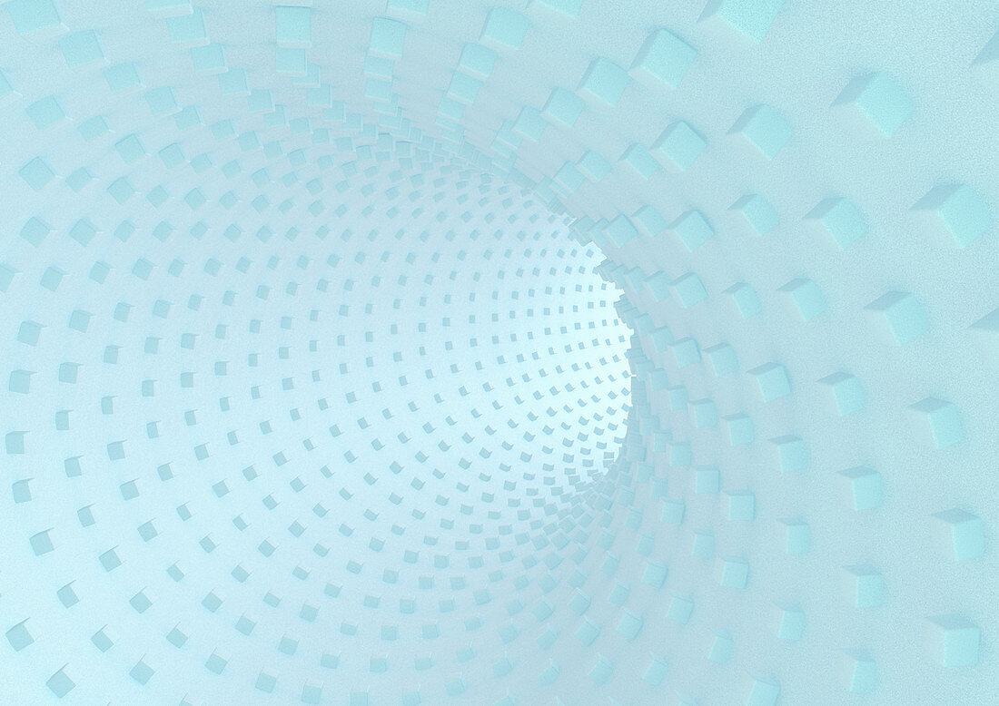 Textured curved tunnel, illustration