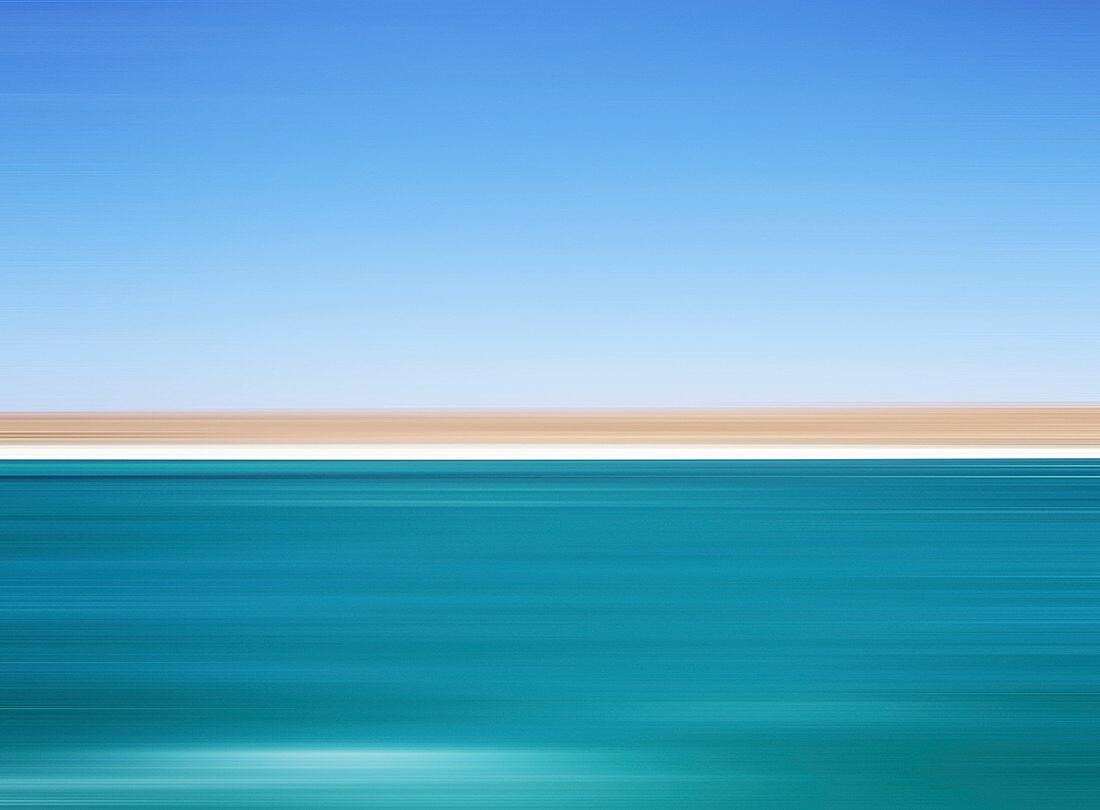 Defocused view of ocean and horizon, illustration