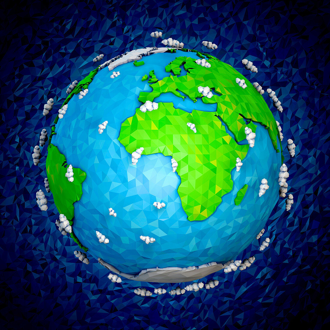 Globe focused on Africa and Europe, illustration