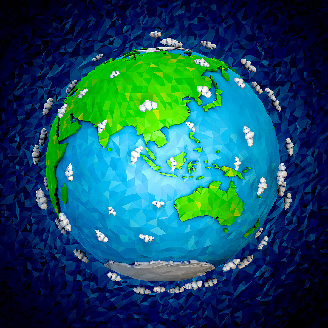Globe focused on Asia and Australia, illustration