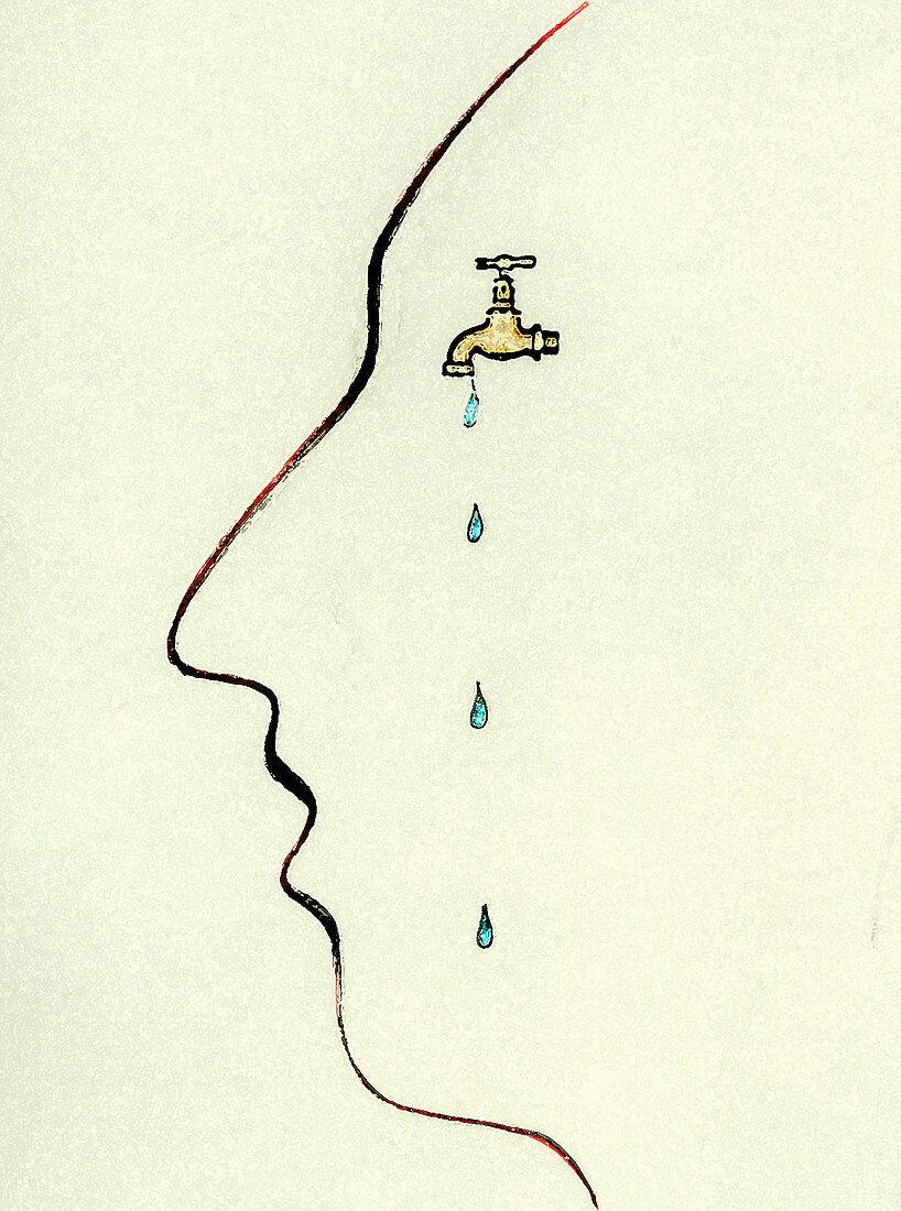 Crying, conceptual illustration