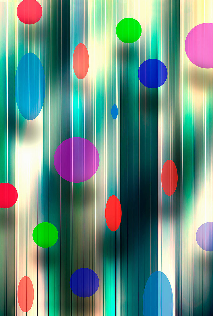 Abstract multicoloured polka dot pattern, illustration