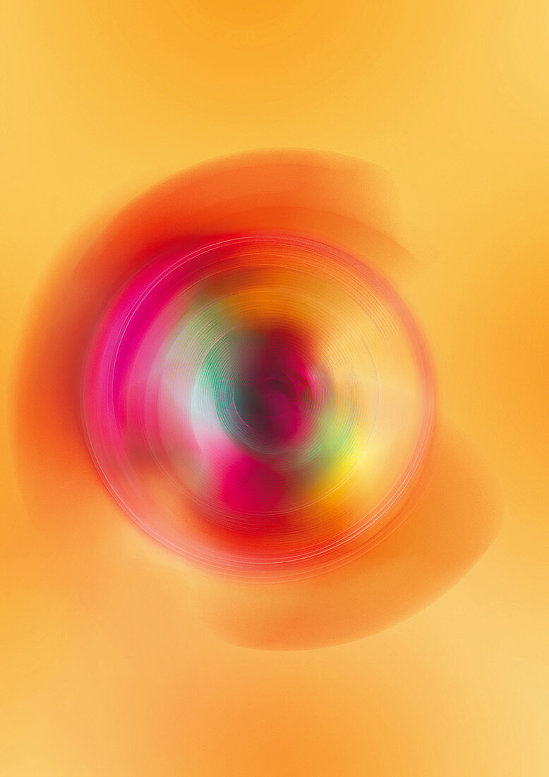 Blurred view of spinning disc, illustration