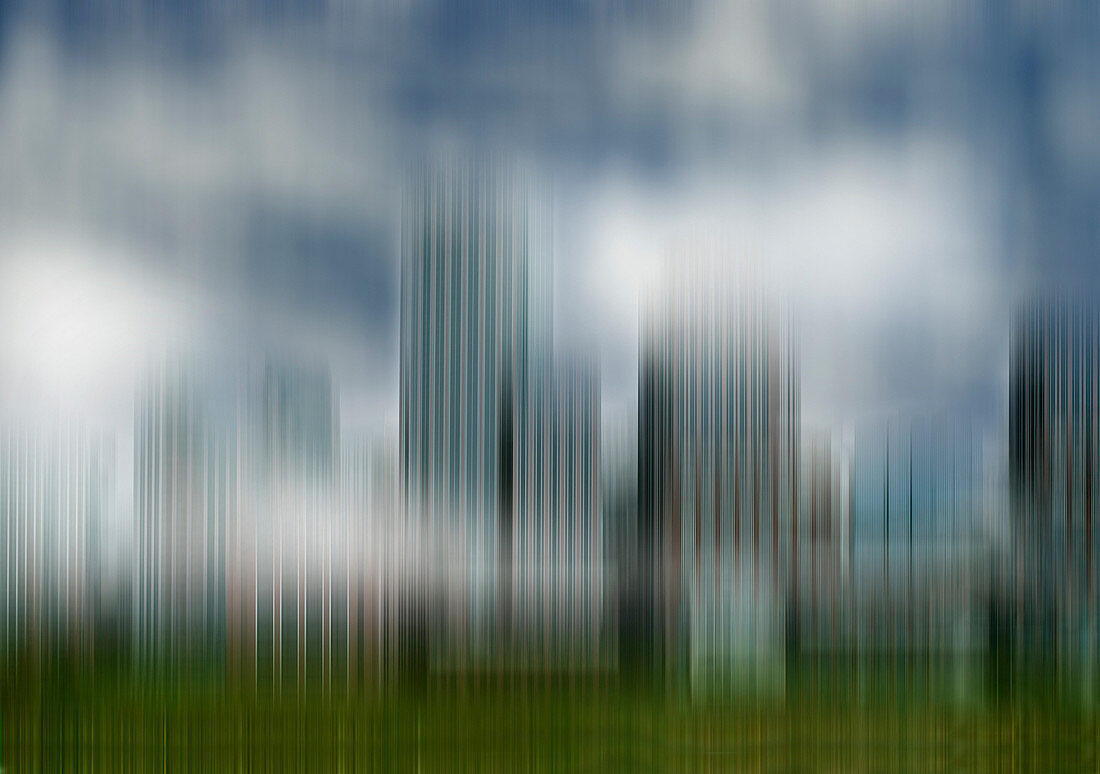 Blurred cityscape, illustration
