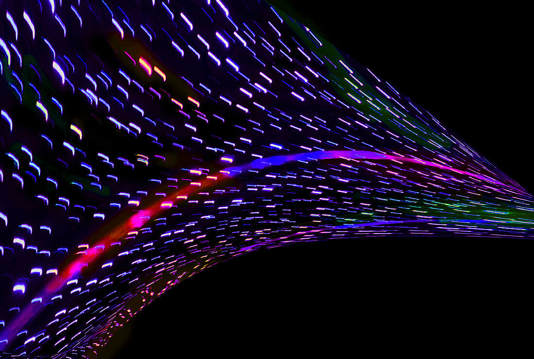 Abstract pattern of flowing lights, illustration