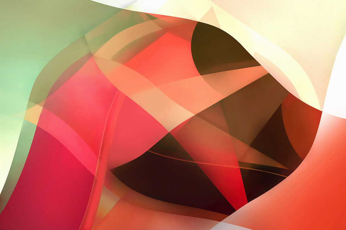 Abstract pattern of translucent shapes, illustration