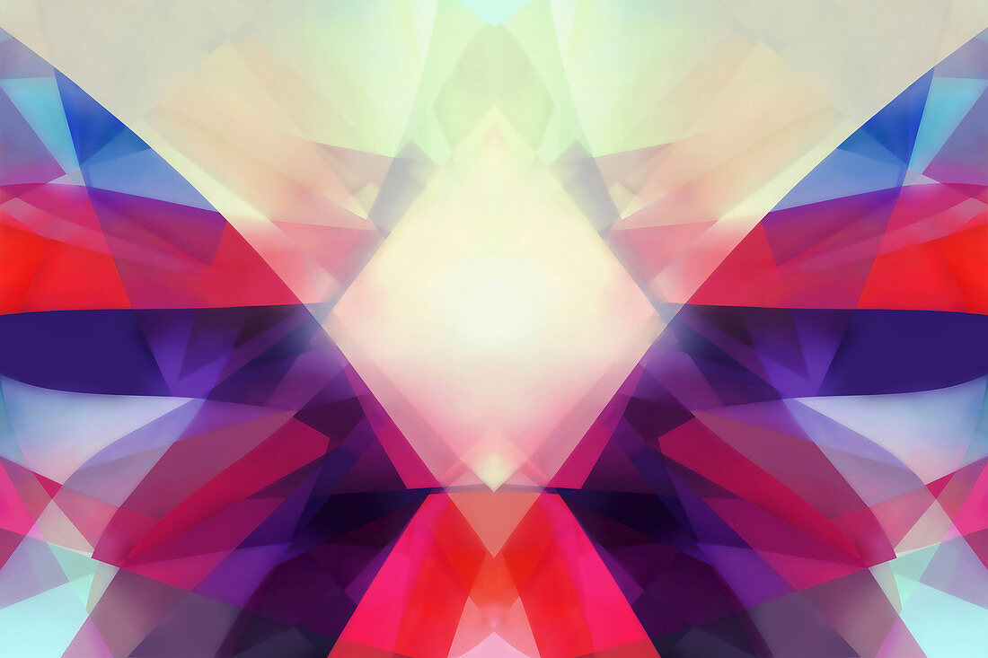 Abstract pattern of translucent shapes, illustration