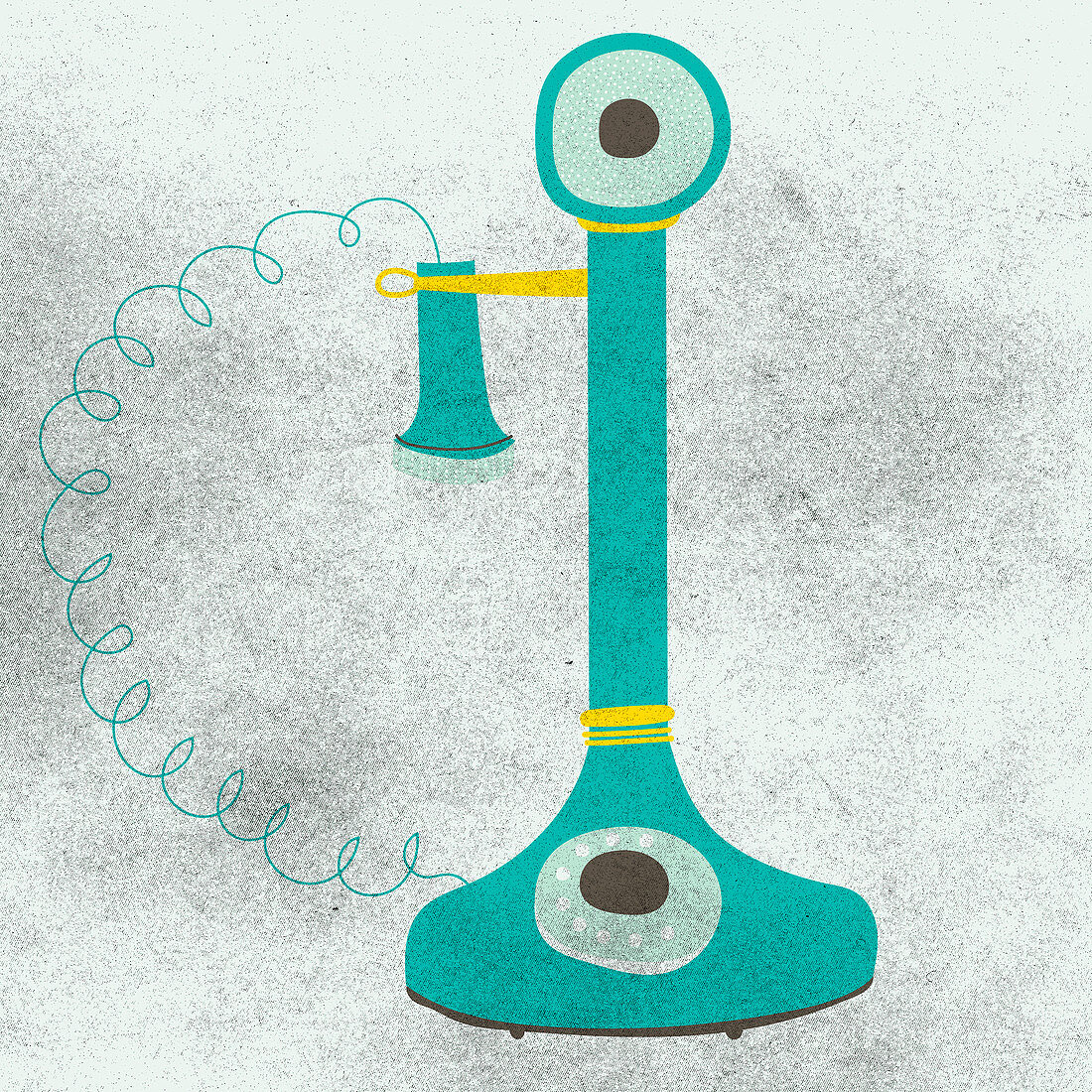 Old-fashioned candlestick telephone, illustration